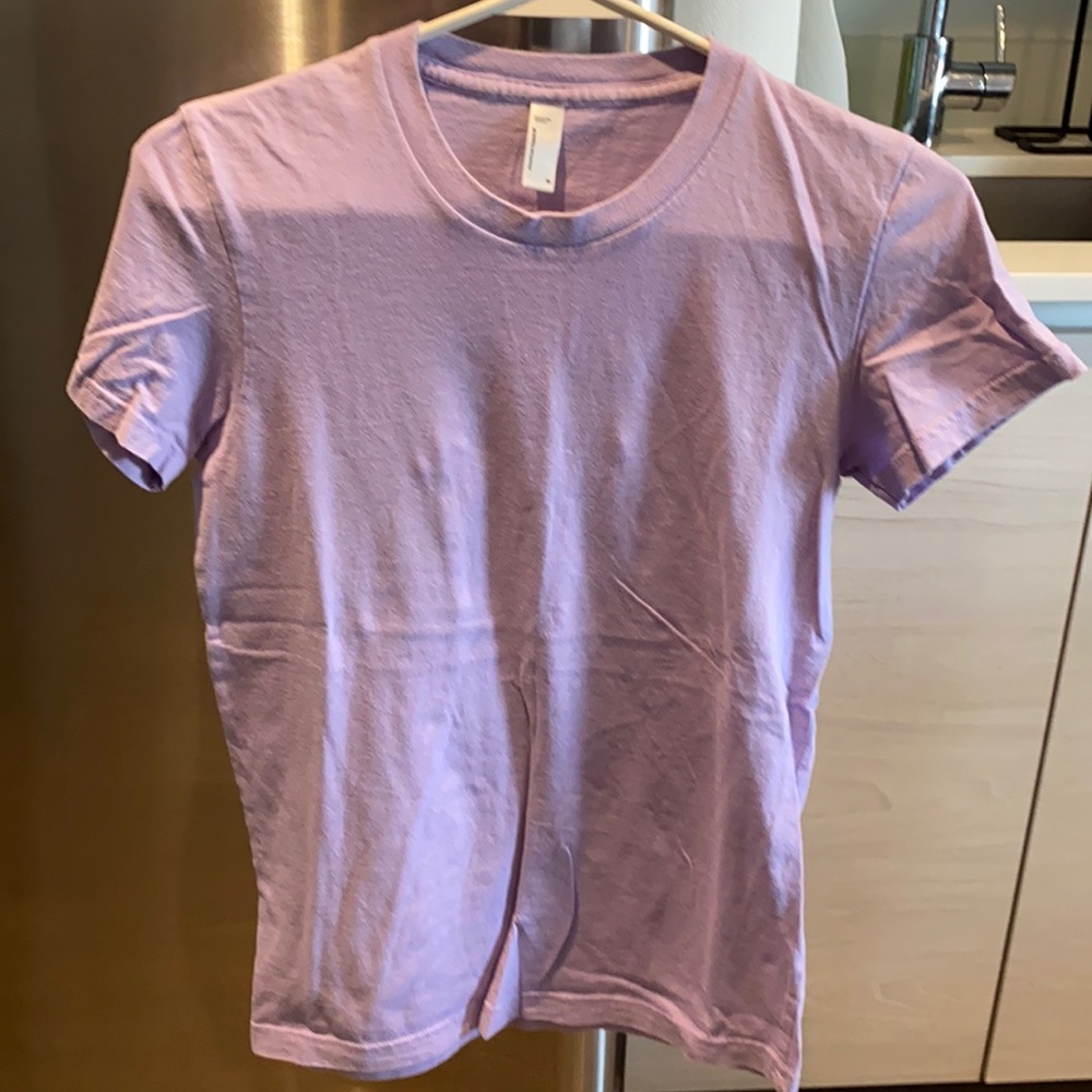 American apparel women’s M short sleeve crew neck purple gently used